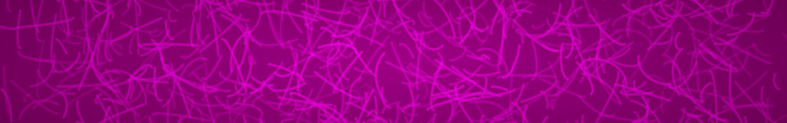 Abstract horizontal banner or background of intersecting curves in purple colors.