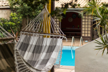 swimming pool in tropical resort