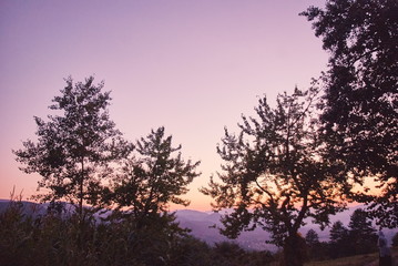 Fototapeta na wymiar Beautiful landscape portrait at dusk time.