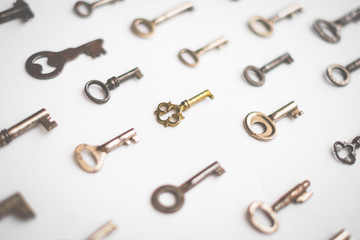keys on white background - key pattern