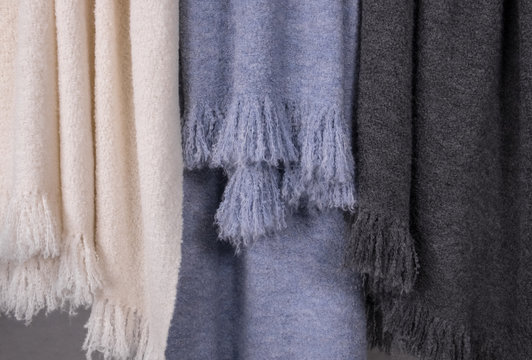Three knitted blackets