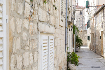 Fototapeta na wymiar Trogir old town traditional architecture 