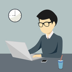 Person working on a computer or laptop