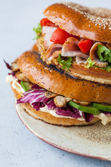 sandwich in a bagel