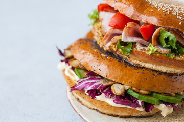 sandwich in a bagel