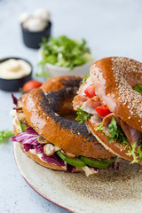 sandwich in a bagel