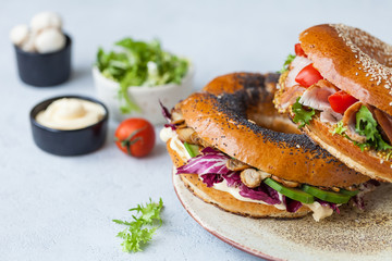 sandwich in a bagel