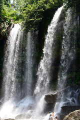 Waterfall in national park in Cambodia