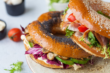 sandwich in a bagel