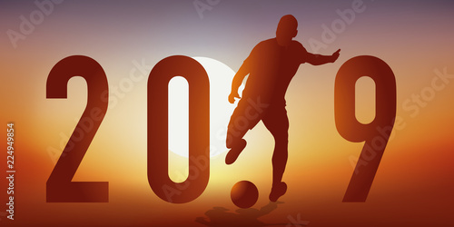 Carte De Vœux 19 Sur Le Theme Du Football Avec Un Footballeur En Pleine Action Qui Tire Pour Marquer Un But Wall Mural Pict Rider Carte De Vœux 19 Sur Le Theme Du Football Avec Un Footballeur En Pleine Action Qui Tire Pour Marquer Un But Wall Mural Pict Rider