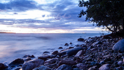 Obraz premium Ocean scene. Beautiful sunset,