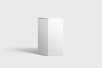 Amber Supplement Bottle & Box Mockup on light grey background. Mockup template ready for your design. 