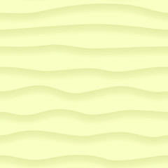 Abstract seamless pattern of wavy lines with shadows in light yellow colors