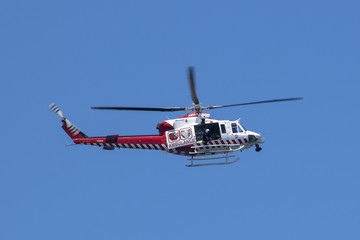 air ambulance helicopter in the sky