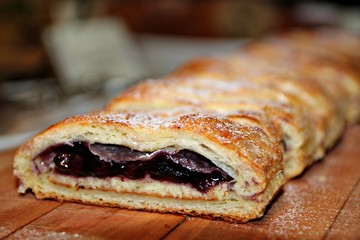 Slices of fluffy pastry stuffed with ube jam, a favorite especially in the Philippines