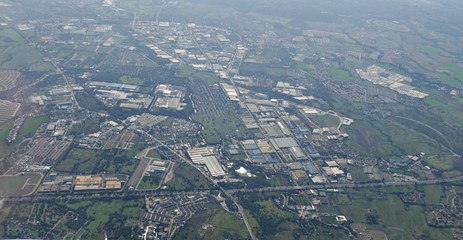 An aerial view of Luzon provinces nearing Manila, Philippines