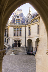 Medieval castle of Pierrefonds, Picardy, France. Arch to interior courtyard.