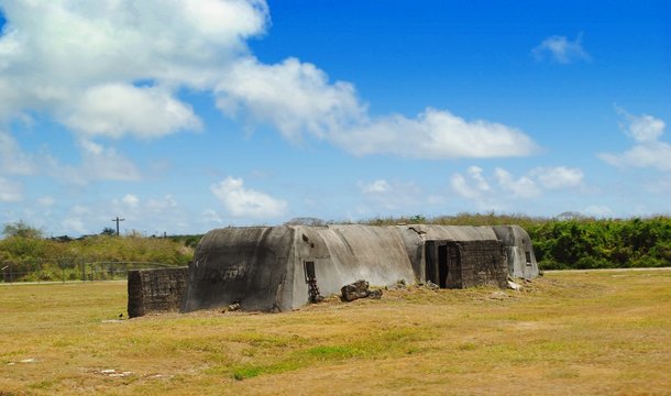 Relics of a World War 11 Japanese air raid shelter near the Saipan International Airport