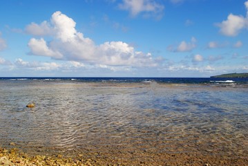 Crystal clear waters of Lau Lau Beach, Saipan