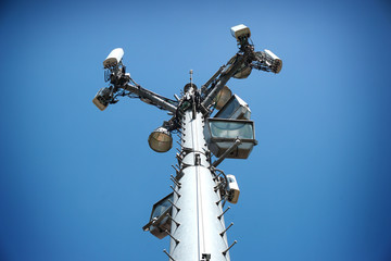 Fototapeta na wymiar cell phone tower in sky