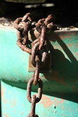 Very rusty chain and padlock