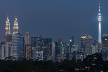 Fototapeta na wymiar The Night of Kuala Lumpur Skyline 