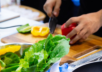 Chef preparing food, meal, in the kitchen, chef cooking, Chef decorating dish, closeup, .chef at work.