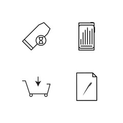 business simple outlined icons set