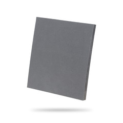 Rubber sheet isolated on white background. Piece of square plastic for industrial. Clipping paths object.