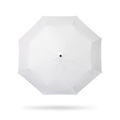 Blank umbrella isolated on white background. Portable parasol for protection sun and rain. Clipping paths object.