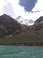 Nevado Huascarán y laguna de Llanganuco