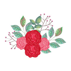 roses and leafs decorative icon
