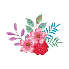 flowers and leafs decorative icon