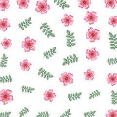 flowers and leafs pattern background