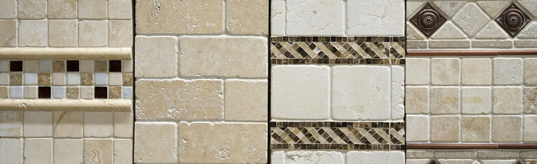 wall decoration pattern mounted tile material samples in store