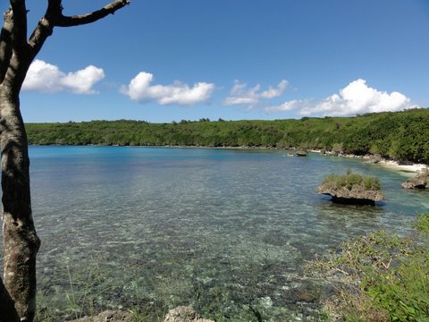 Beautiful blissful cove called Punta Diablo (Devil's Point), Tinian, Northern Mariana Islands 