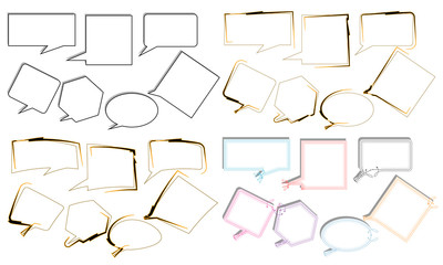 abstract hand drawn vector bubble speech quote box frame template