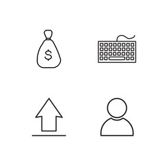 business simple outlined icons set