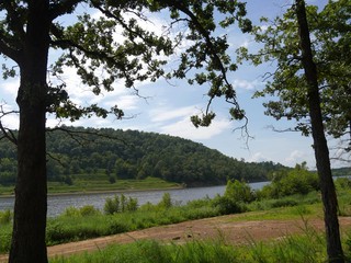 Scenic view of Lake Wallace  Robbers Cave State Park in Wilburton, Oklahoma