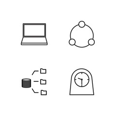 business simple outlined icons set