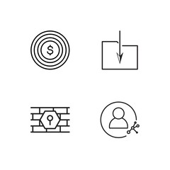 business simple outlined icons set