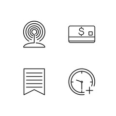 business simple outlined icons set