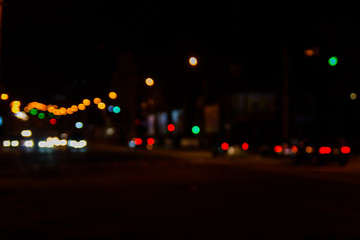 Abstract background of blurred big city lights