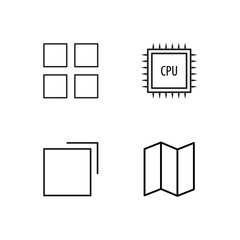 business simple outlined icons set