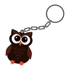 happy halloween key chain with owl