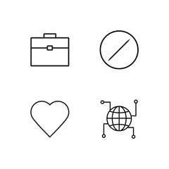 business simple outlined icons set