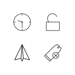 business simple outlined icons set