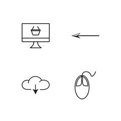 business simple outlined icons set