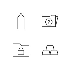 business simple outlined icons set