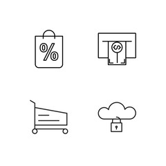 business simple outlined icons set